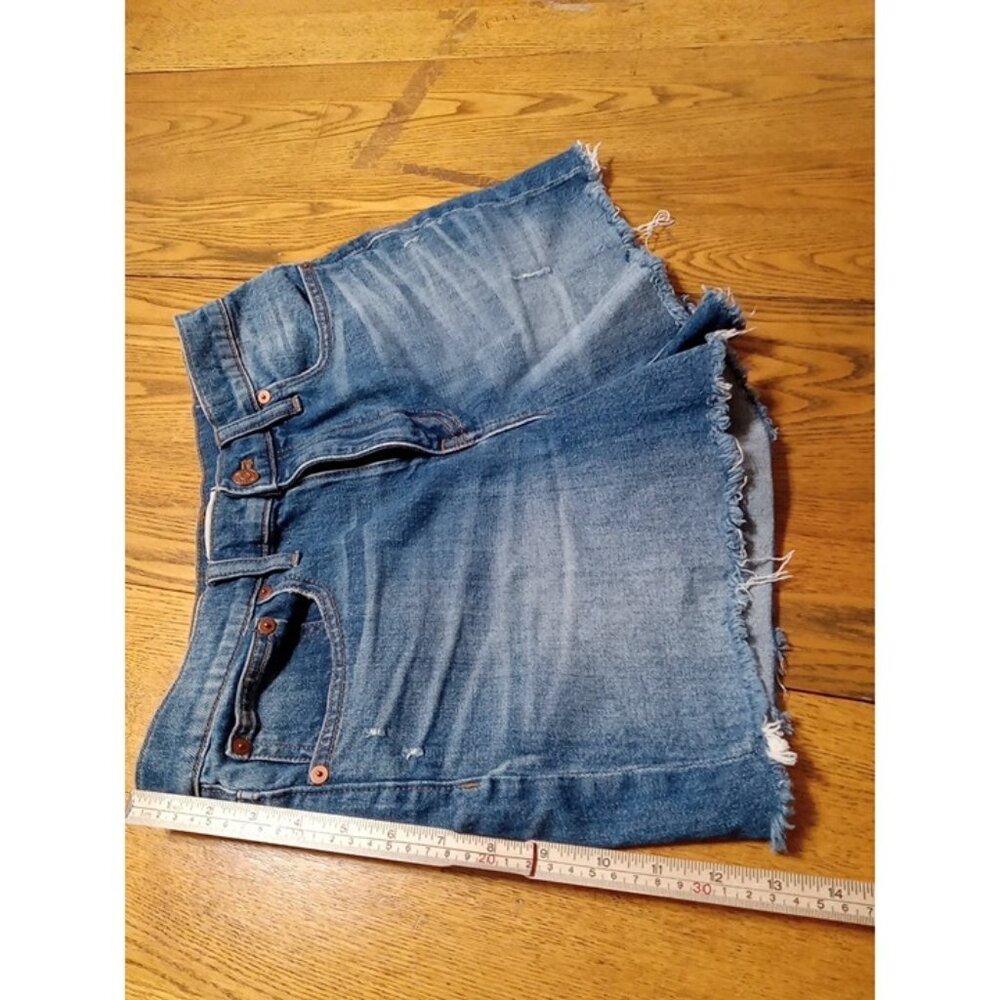 MADEWELL Jeans Shorts Womens 27 Blue HIGH RISE Preowned Summer Denim Raw Hem ? - Picture 2 of 9